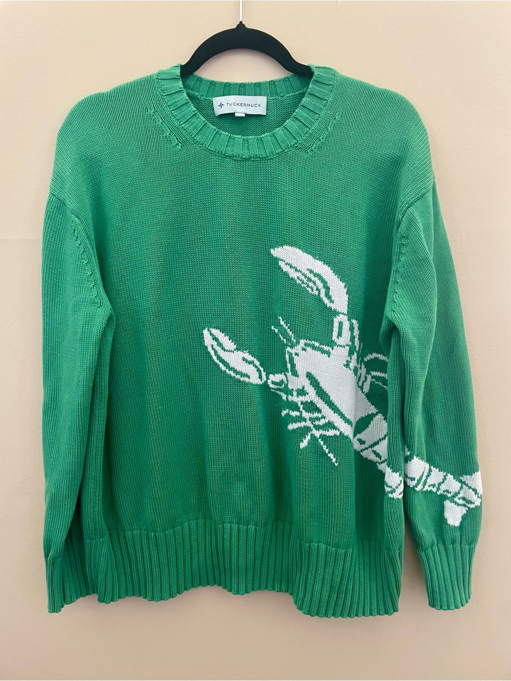 Tuckernuck Lucky Green Lobster 🦞 Rockland Sweater Knit Coastal Chic - Size M